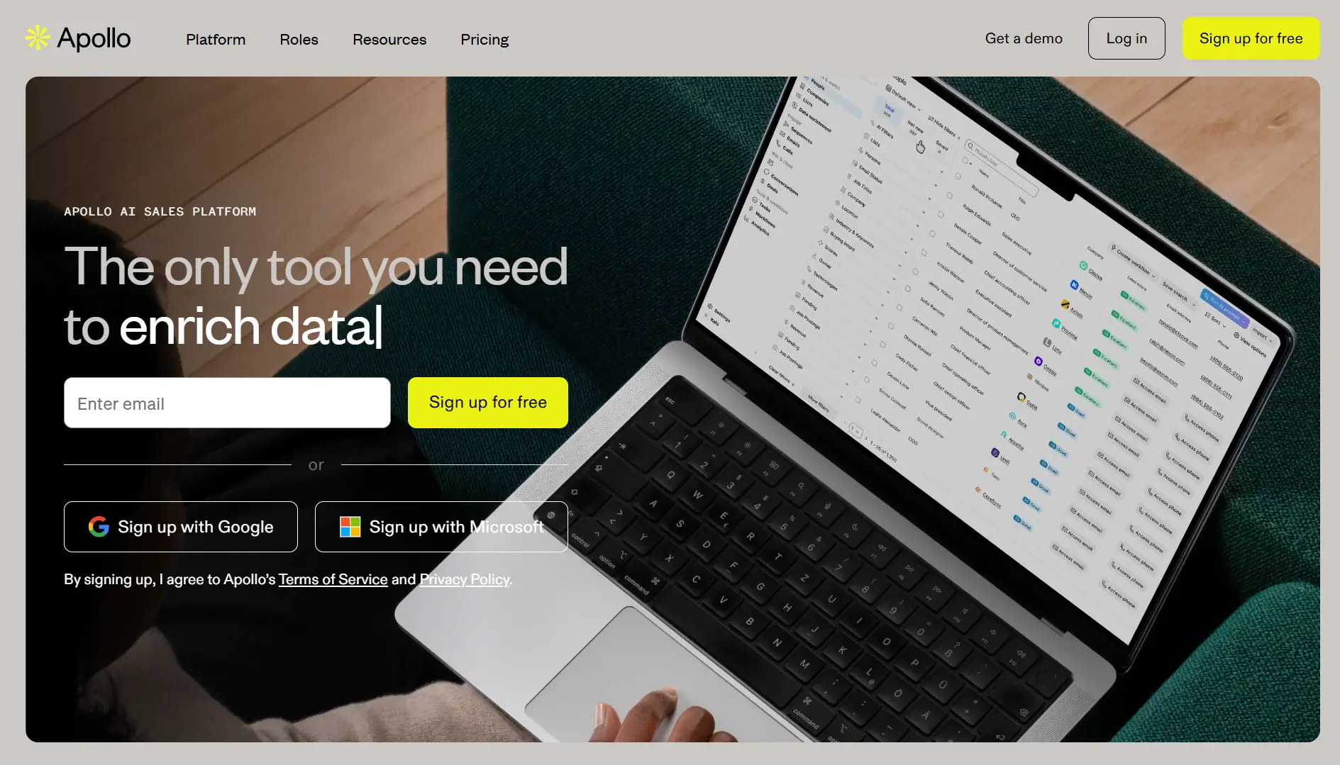 Apollo.io for buying email list