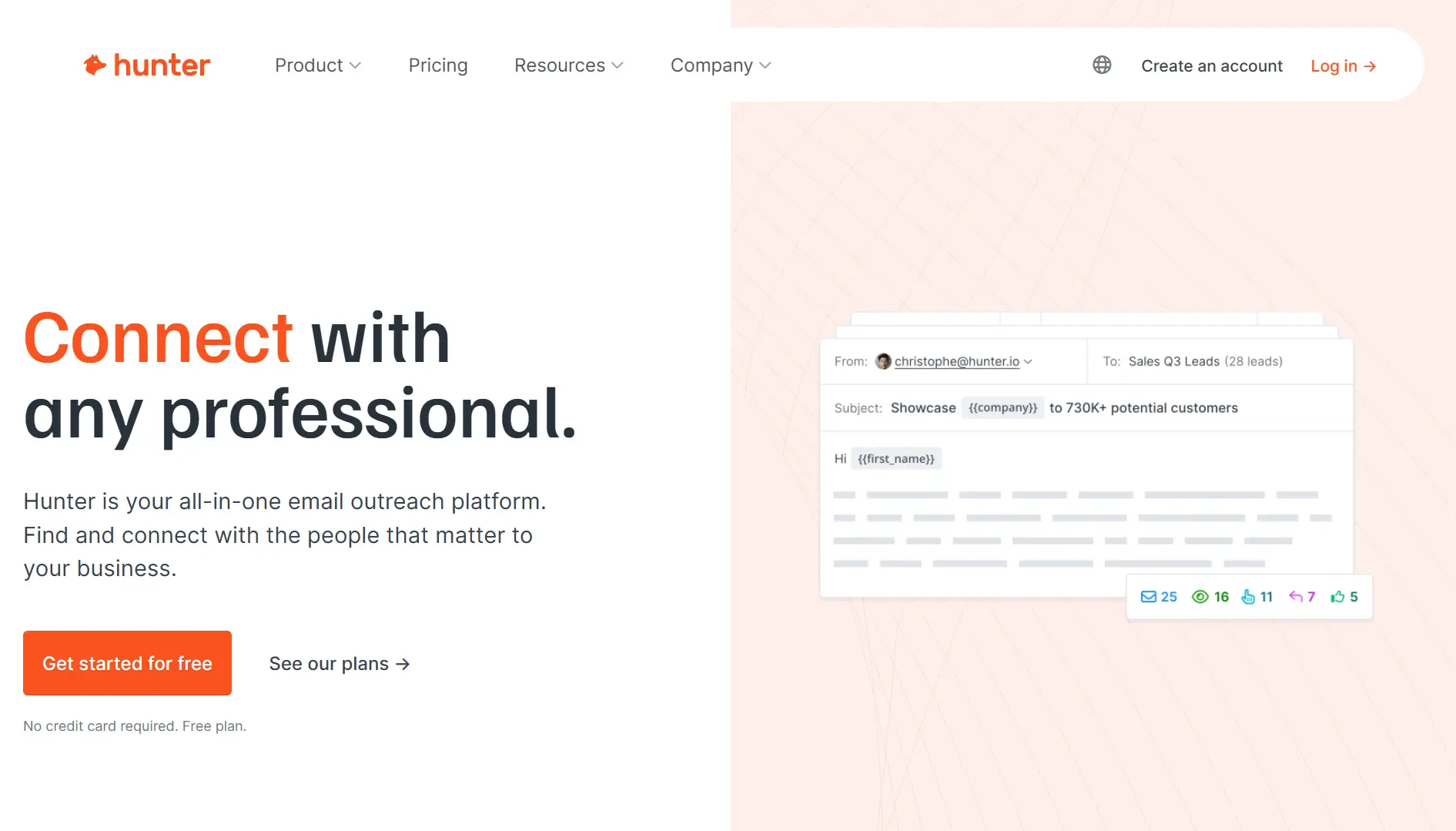 Hunter.io for buying email list