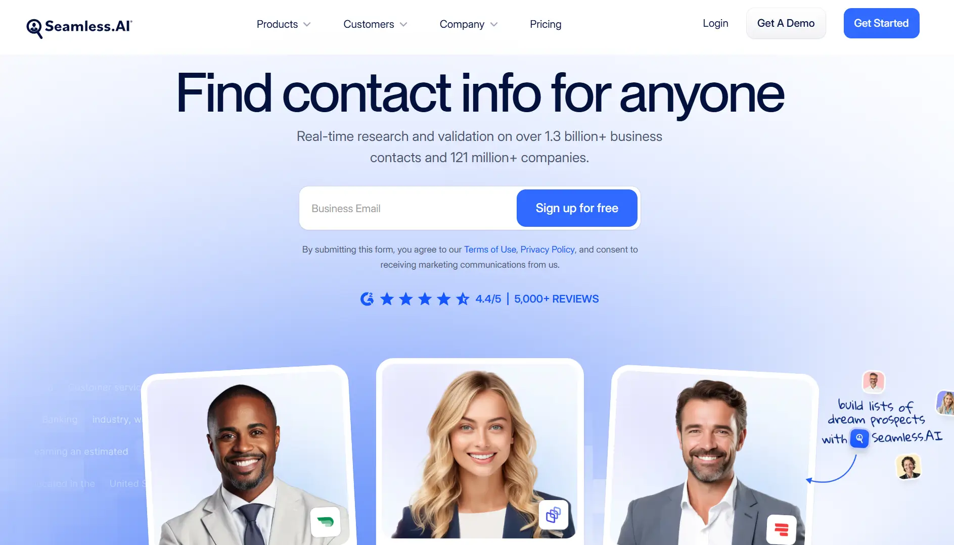 Seamless.ai for buying email list
